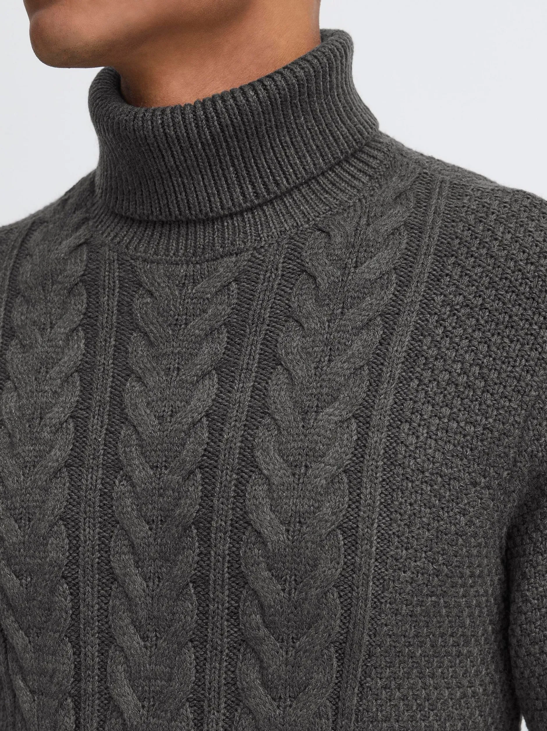 BLEND Herren Rollkragenpullover - BHBasim in anthrazit