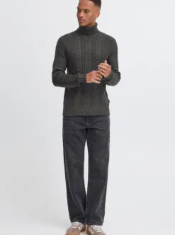 BLEND Herren Rollkragenpullover - BHBasim in anthrazit