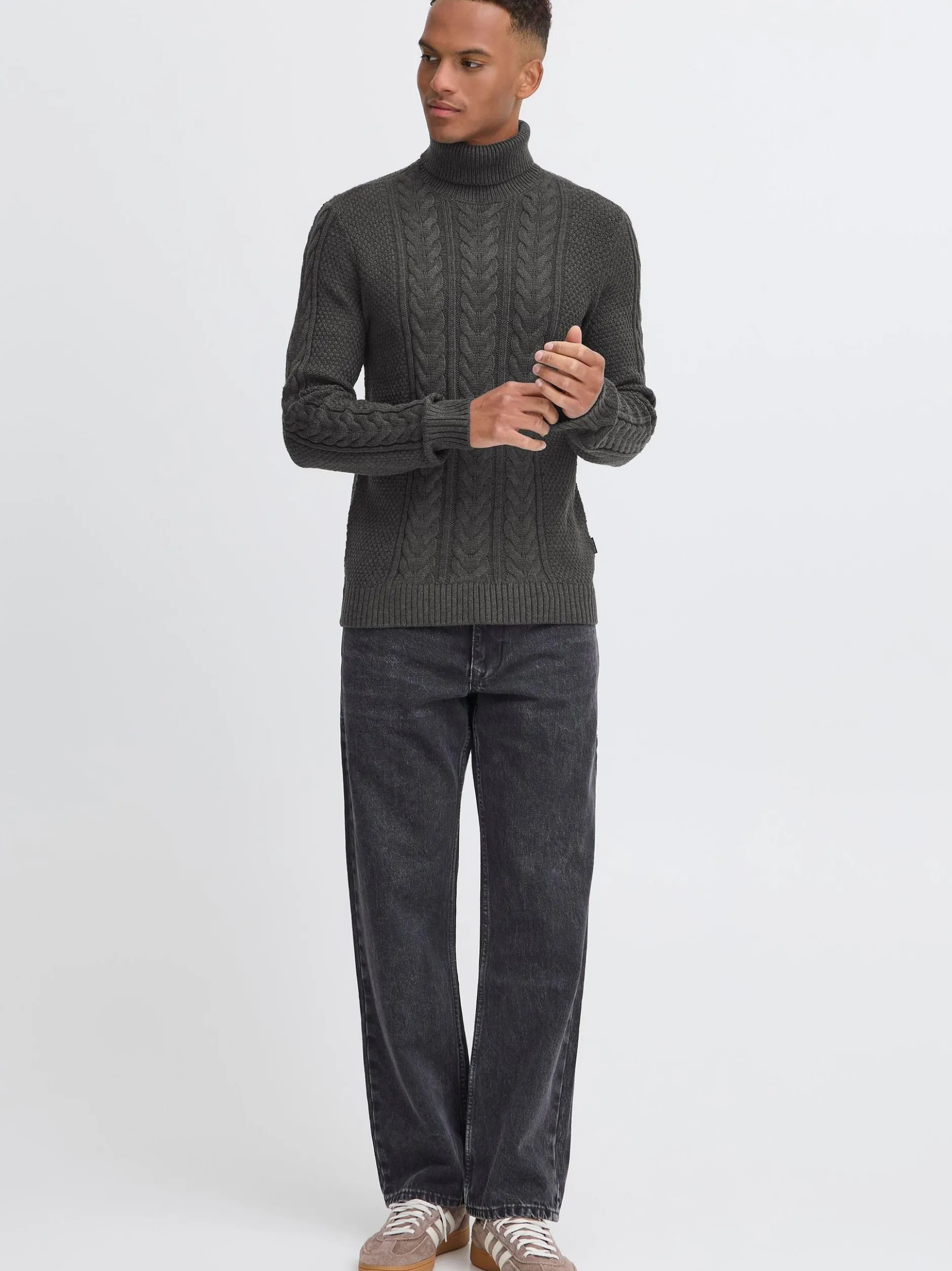 BLEND Herren Rollkragenpullover - BHBasim in anthrazit