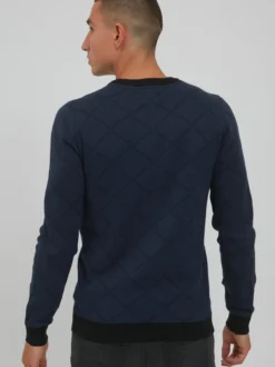 BLEND Herren Rundhalspullover - BHNison in blau
