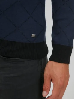 BLEND Herren Rundhalspullover - BHNison in blau