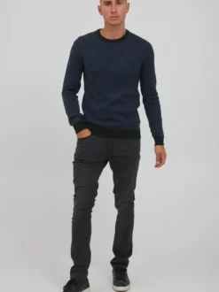 BLEND Herren Rundhalspullover - BHNison in blau