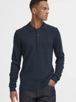 BLEND Herren Strickpullover - BHDeno in blau