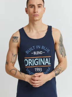 BLEND Herren Tanktop - BHAlvarez in blau