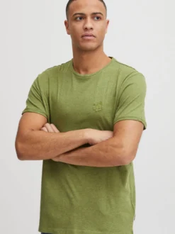 BLEND Herren T-Shirt in grün - Ausschnitt: Rundhals