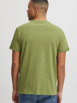 BLEND Herren T-Shirt in grün - Ausschnitt: Rundhals