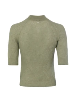 BOSS Damen Strickshirt - Fewe in schilf - Ärmel: Halbarm