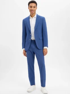 BOSS Herren Baukasten-Hose mit Schurwolle - Leon in blau