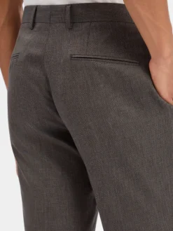BOSS Herren Baukasten-Hose mit Schurwoll-Anteil - H-Leon-MM-C-NF in schlamm