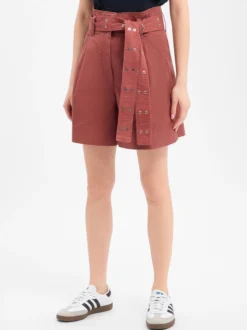 BOSS Orange Damen Shorts in kastanie - Länge: kurz