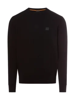 BOSS Orange Herren Strickpullover mit Cashmere-Anteil - Kanovano in schwarz