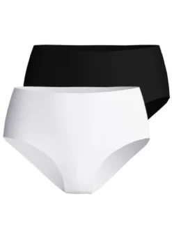 Calida Damen Slip im 2er-Pack in weiß schwarz