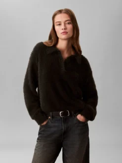Calvin Klein Jeans Damen Strickpullover in anthrazit