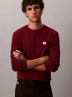 Calvin Klein Jeans Herren Langarmshirt in bordeaux