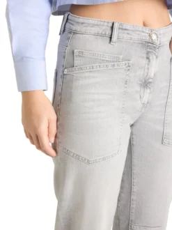 Cambio Damen Jeans - Ocean in hellgrau - Länge: verkürzt