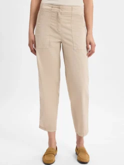 Cambio Damen Stoffhose - Ella in sand - Länge: verkürzt