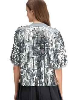 Cartoon Amazing Damen Pailletten-Shirt in silber grau