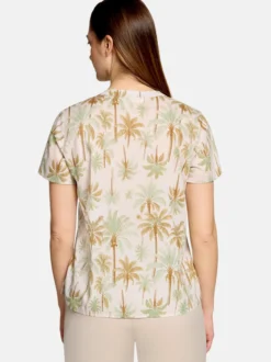 Cartoon Damen Blusenshirt in grün