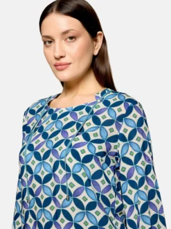 Cartoon Damen Blusenshirt in mehrfarbig