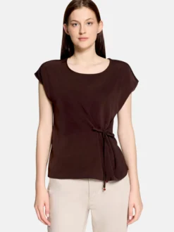 Cartoon Damen Blusenshirt in braun