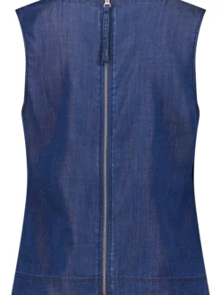 Cartoon Damen Blusentop in denim - Ausschnitt: Rundhals