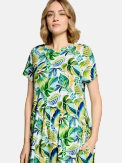 Cartoon Damen Casual-Kleid in grün