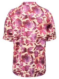 Cartoon Damen Leinenbluse in mehrfarbig