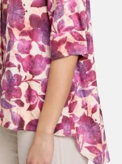 Cartoon Damen Leinenbluse in mehrfarbig