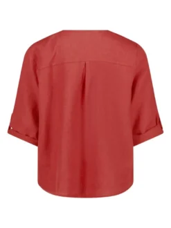 Cartoon Damen Leinenbluse in terra