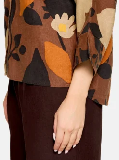 Cartoon Damen Oversize-Bluse in schwarz mehrfarbig