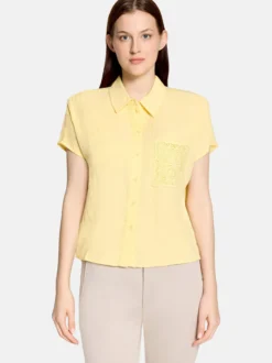 Cartoon Damen Oversize-Bluse in gelb