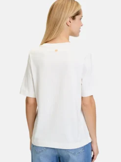 Cartoon Damen Printshirt in weiß mehrfarbig