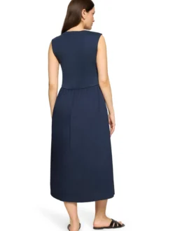 Cartoon Damen Sommerkleid in blau - Ausschnitt: Rundhals