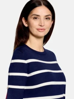 Cartoon Damen Strickkleid in blau