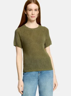 Cartoon Damen Strickpullover in khaki