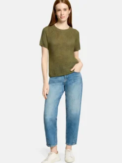 Cartoon Damen Strickpullover in khaki