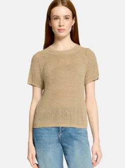 Cartoon Damen Strickpullover in gold