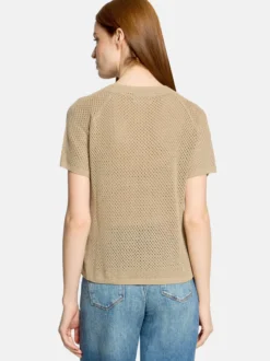 Cartoon Damen Strickpullover in gold