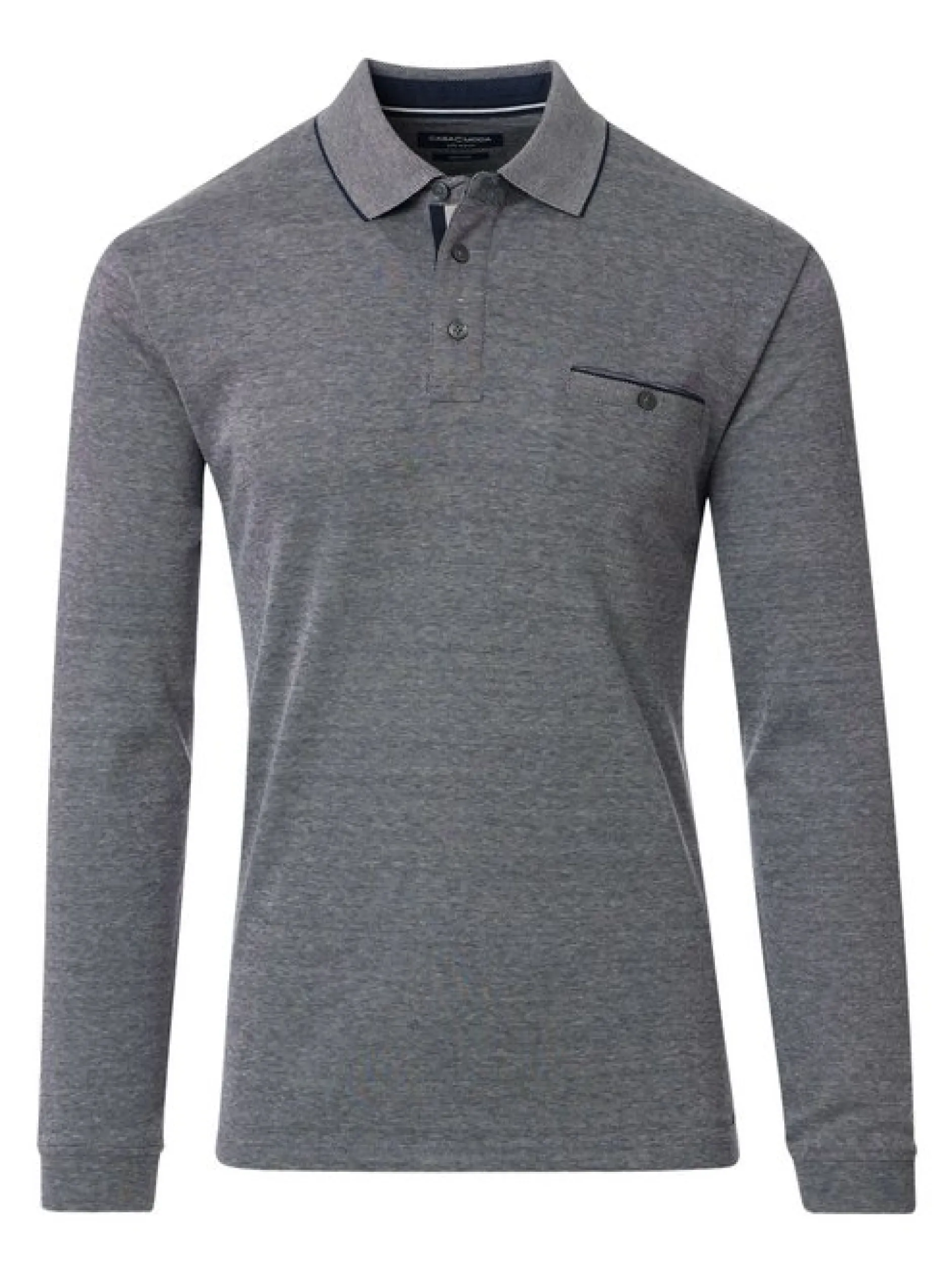 CASAMODA Herren Basic Poloshirt in grau