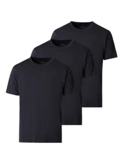CASAMODA Herren Basic T-Shirt im 3er-Pack in marine blau