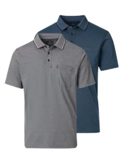 CASAMODA Herren Poloshirts im 2er-Pack in grau