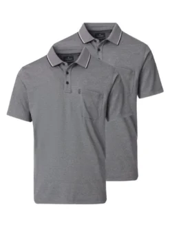 CASAMODA Herren Poloshirts im 2er-Pack in grau