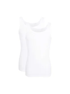 Ceceba Herren Tanktop - Classic Double Rib in weiß