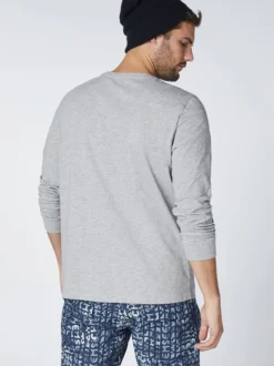 Chiemsee Longsleeve in grau - Ausschnitt: Rundhals
