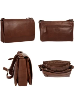 Cluty Damen Umhängetasche in cognac
