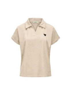 Codello Damen Poloshirt in beige - Ärmel: kurzarm