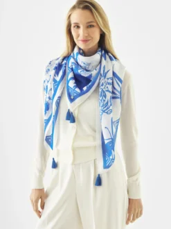 Codello Damen Tuch in weiß blau