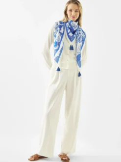 Codello Damen Tuch in weiß blau