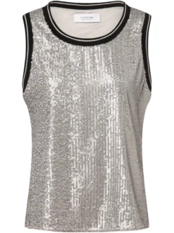 comma casual identity Damen Top in silber