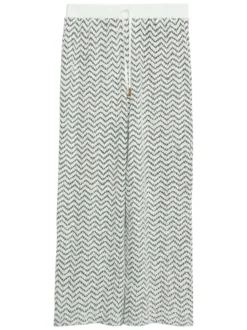 comma Damen Culotte in weiß schwarz - Länge: verkürzt